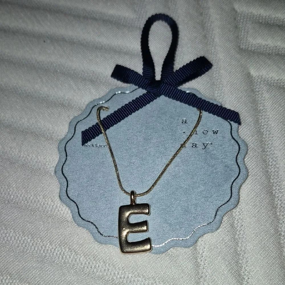 A New Day Letter E Gold Tone Necklace - New